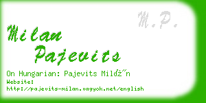 milan pajevits business card